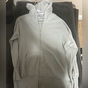 light green aerie zip up hoodie